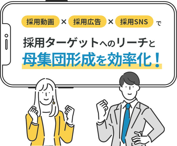 採用動画×採用広告×採用SNSで採用ターゲットへのリーチと母集団形成を効率化!